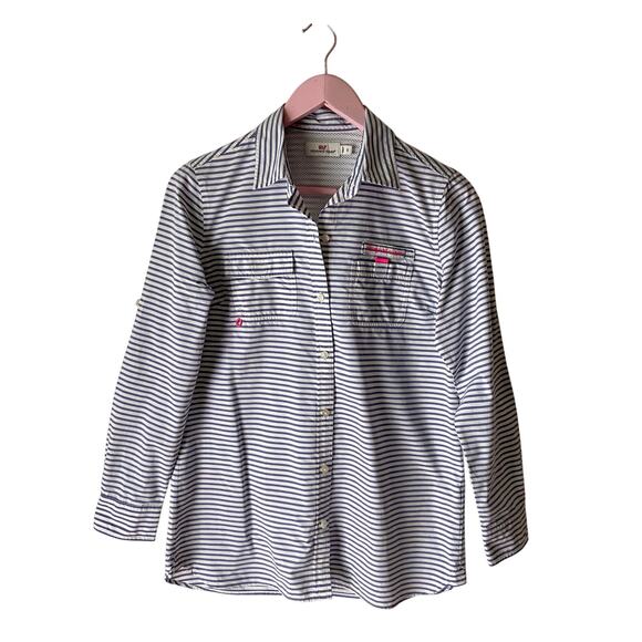 Vineyard Vines Striped Button-Down Size 0 - Picture 1 of 5